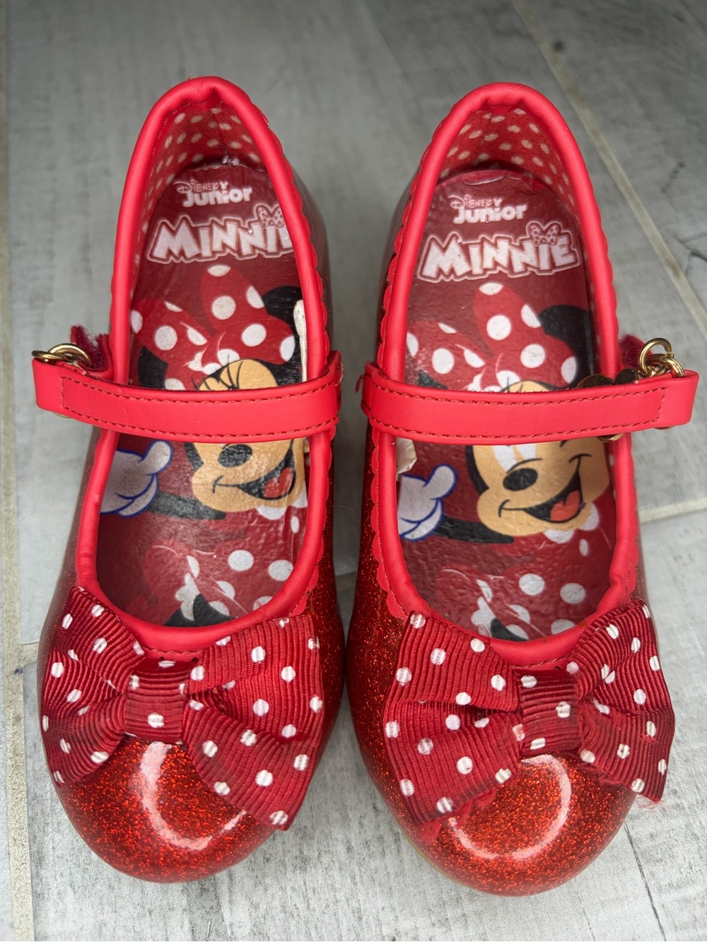 Disney Red Minnie Girls' Mary Jane Shoes